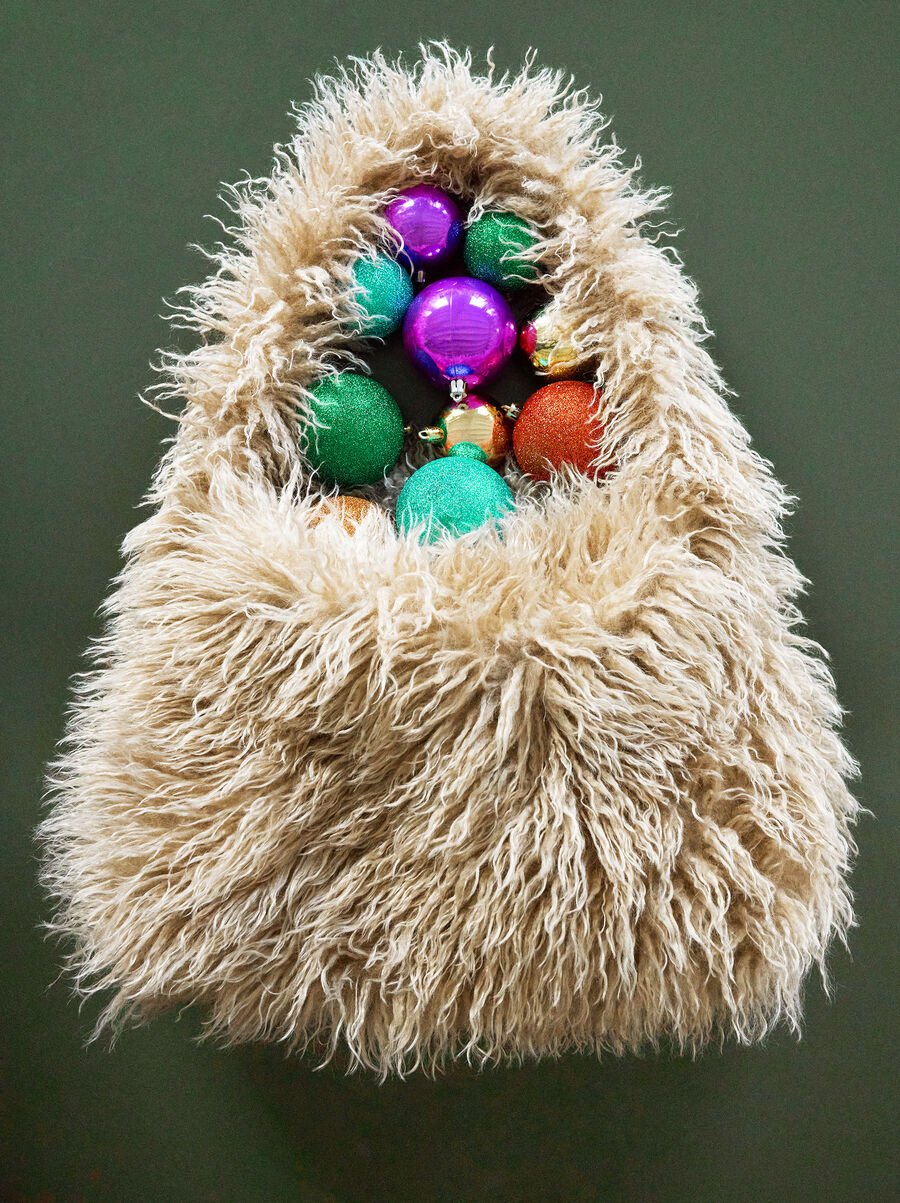 Bolso de hombro efecto pelo