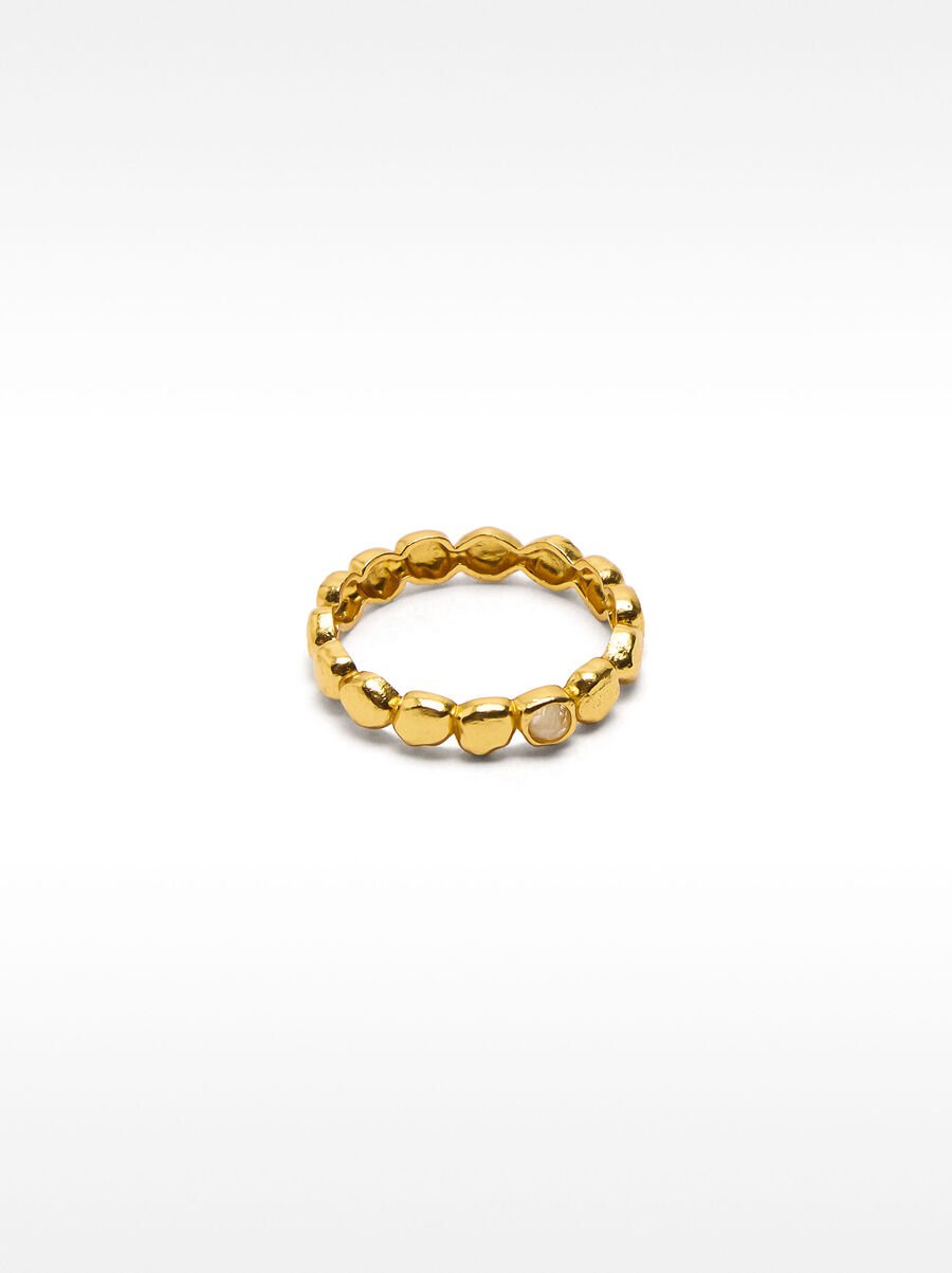 Circle ring with stone - 925 sterling silver