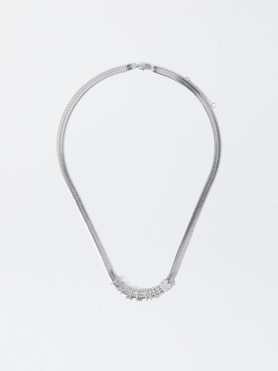 Personalisierte Stahl-Halskette, Silber, hi-res