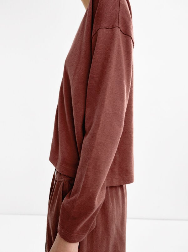 Cardigan with cotton blend