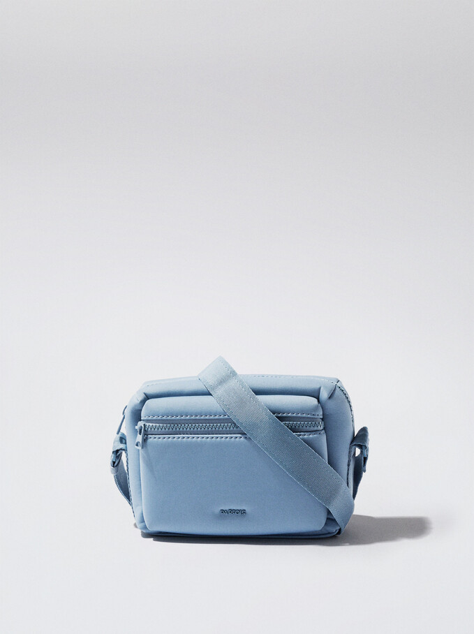 Sac À Bandoulière En Néoprène, Bleu, hi-res