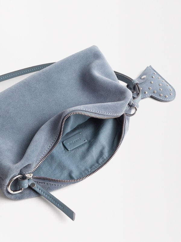 Leather crossbody bag with heart