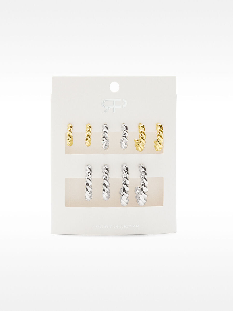 Set of hoop earrings with braided design