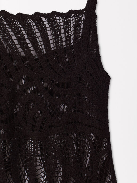 Vestido Crochet, Negro, hi-res