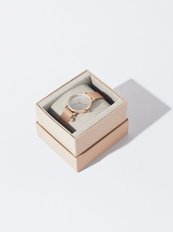Stainless Steel Rose Gold Watch, Rose Gold, hi-res