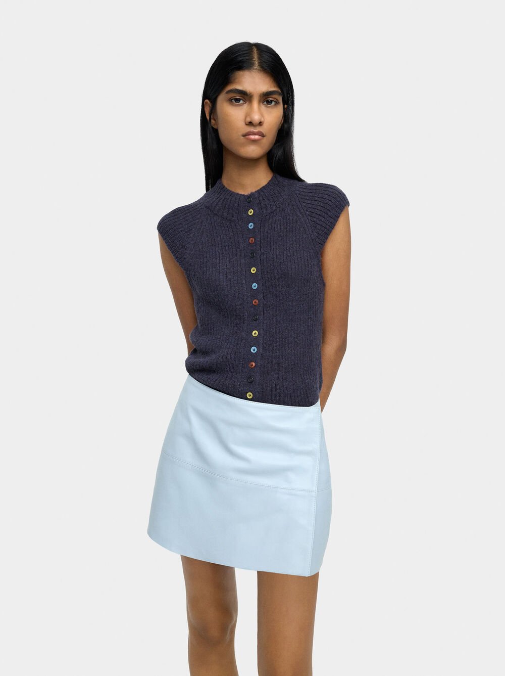 Leather skirt with wrap