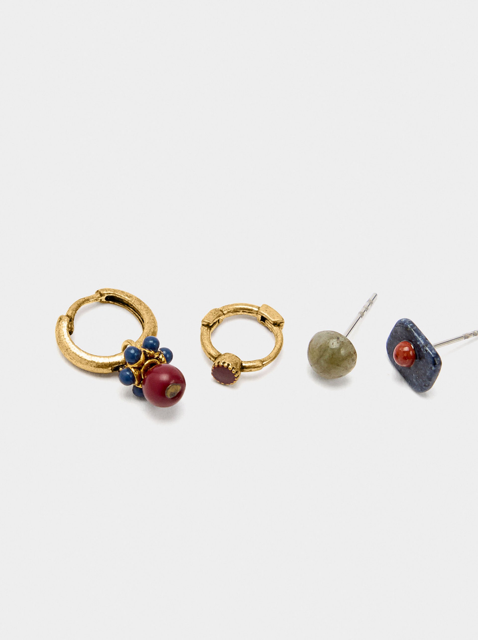 Set of earrings with stones image number 1.0
