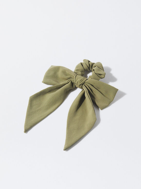 Scrunchie With A Bow, Green, hi-res