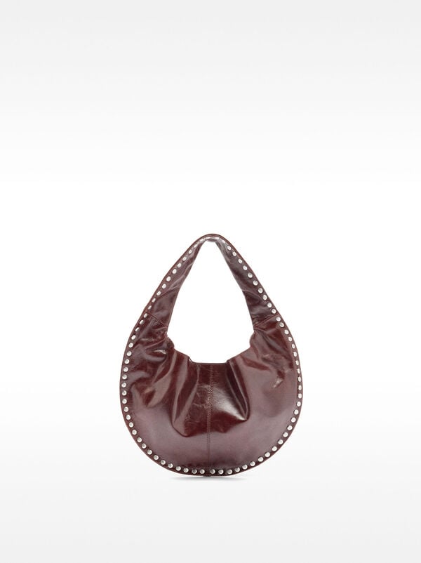 Leather hobo shoulder bag