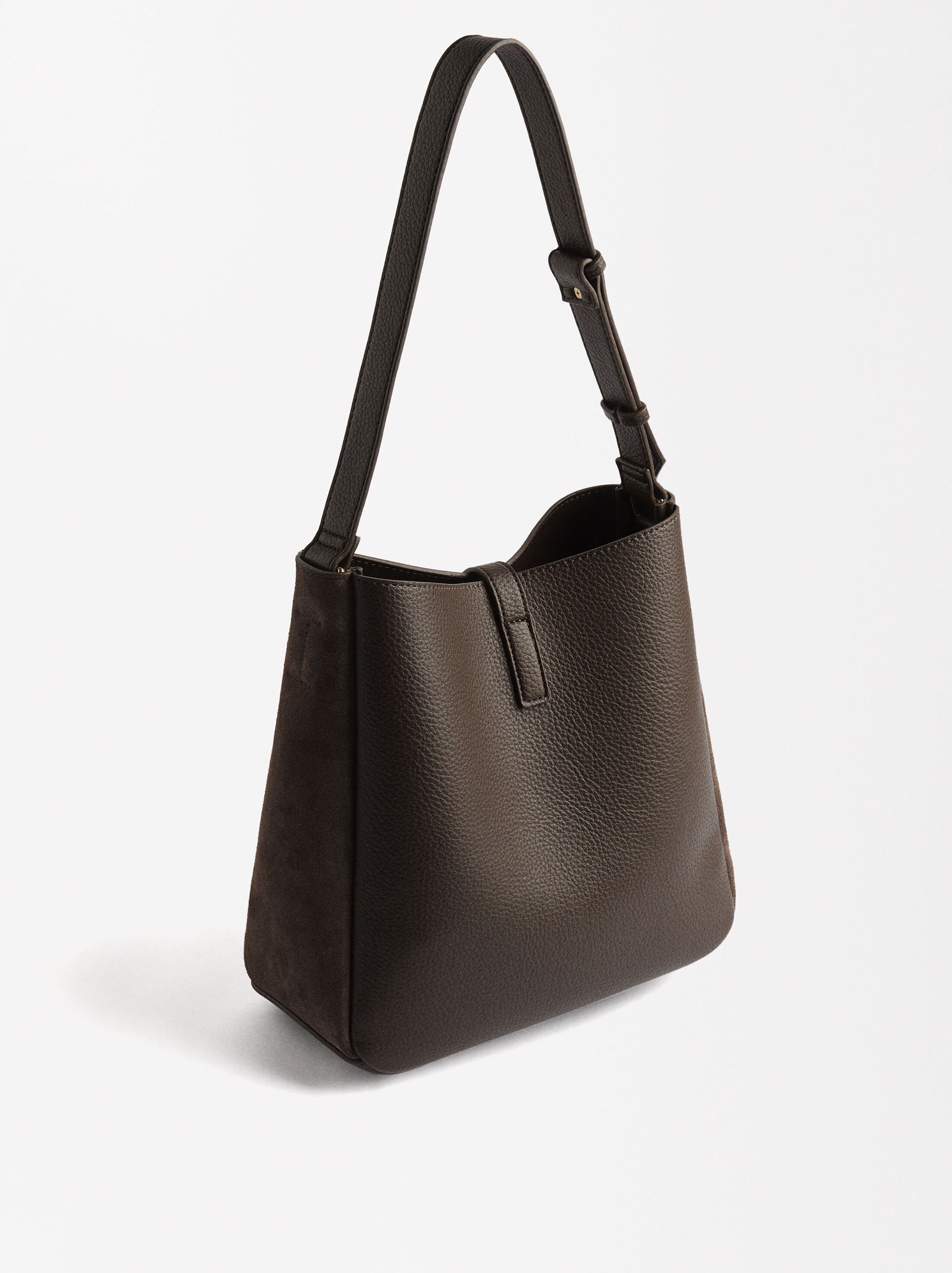 Bolso de hombro de piel con bandolera image number 5.0