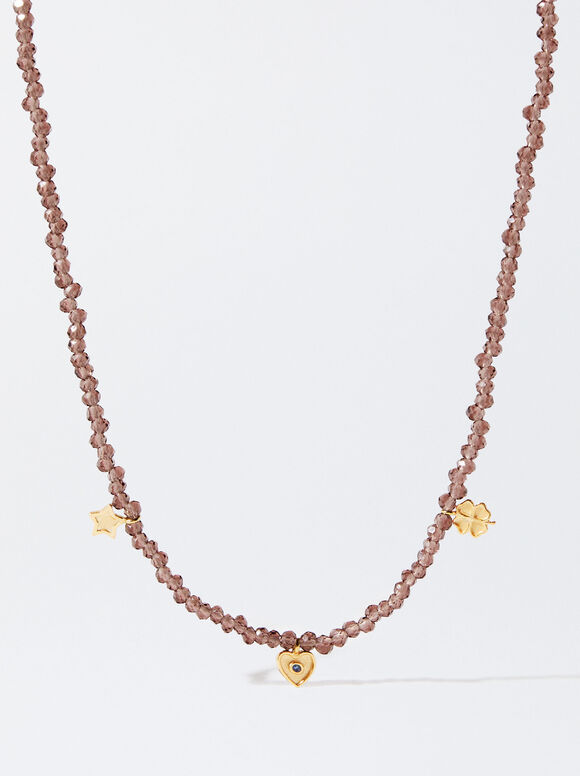 925 Silver Necklace With Stones, Multicolor, hi-res