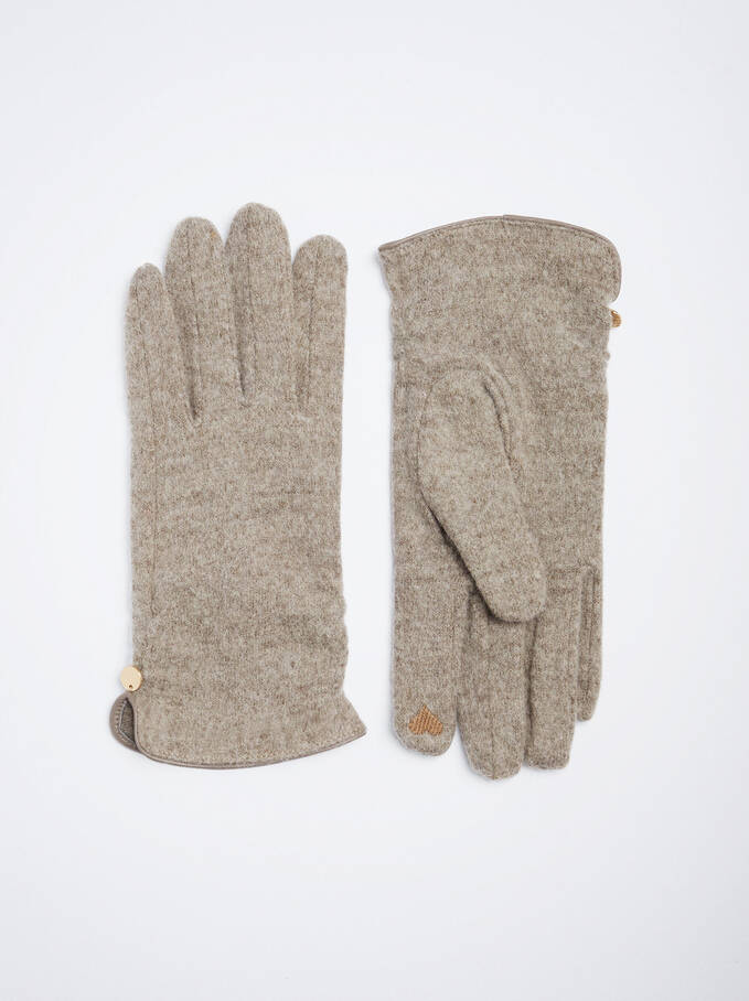 Wool Gloves, Grey, hi-res
