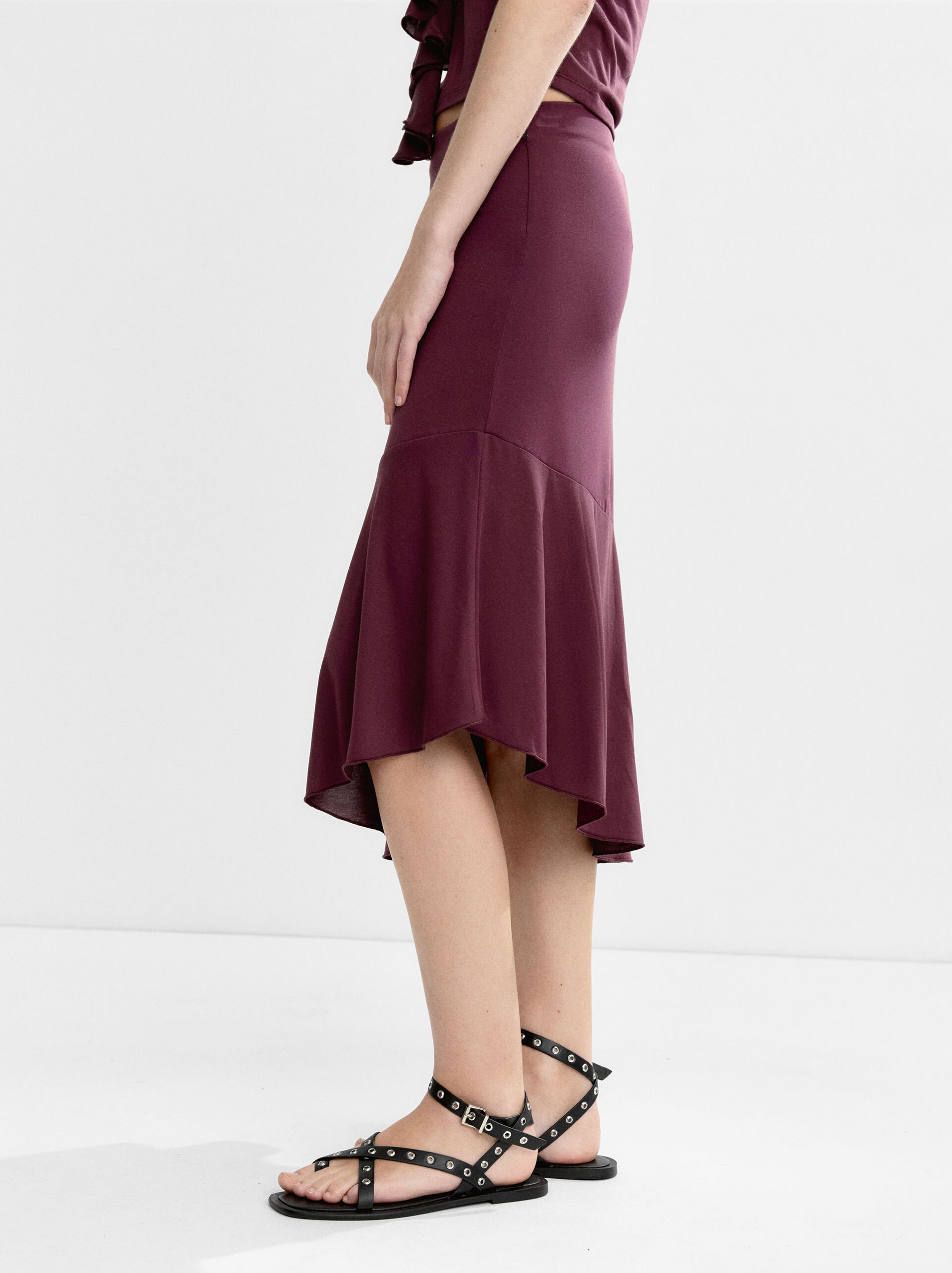 Asymmetric midi skirt image number 2.0