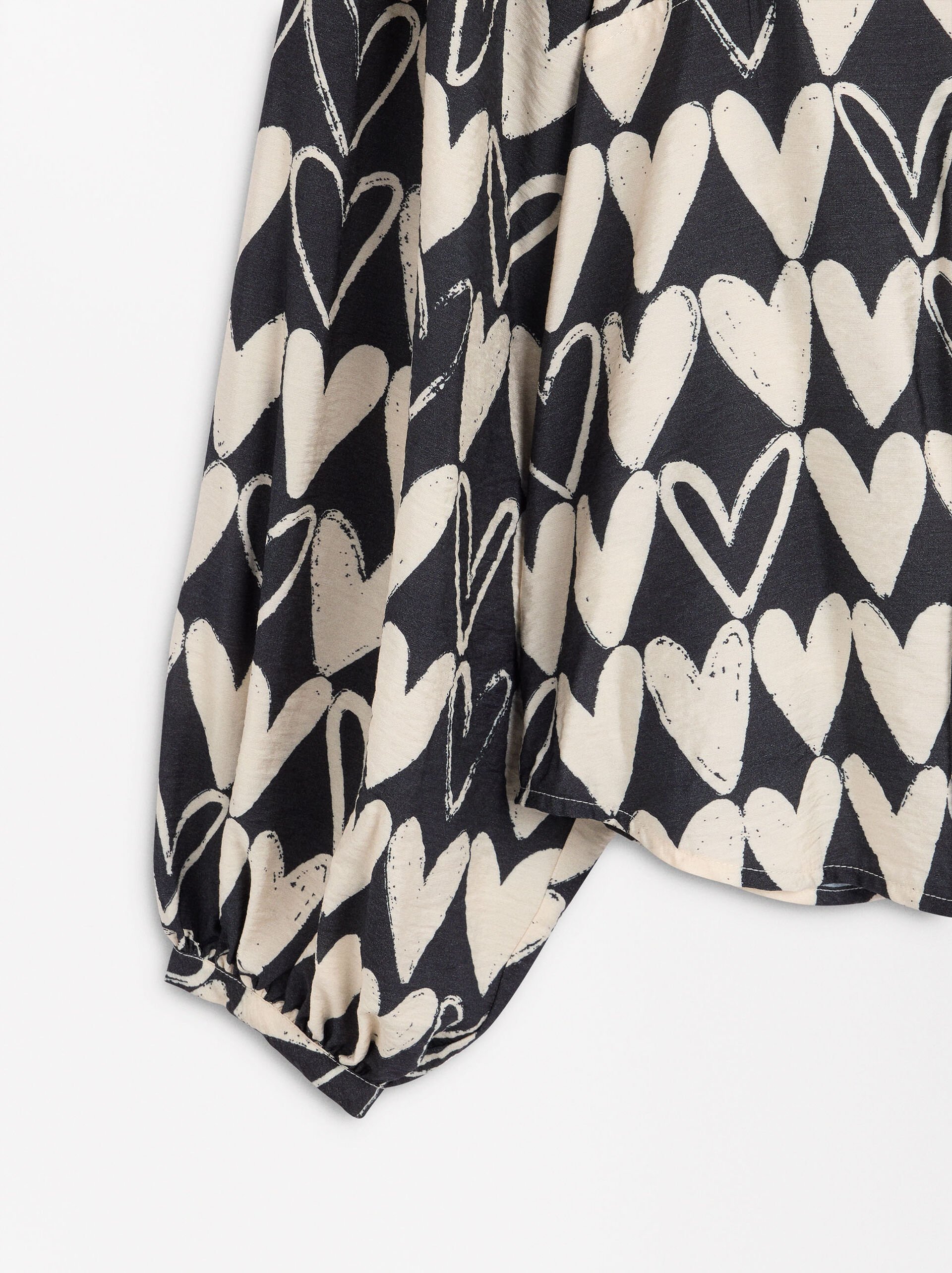Camicia stampata con maniche a palloncino image number 6.0