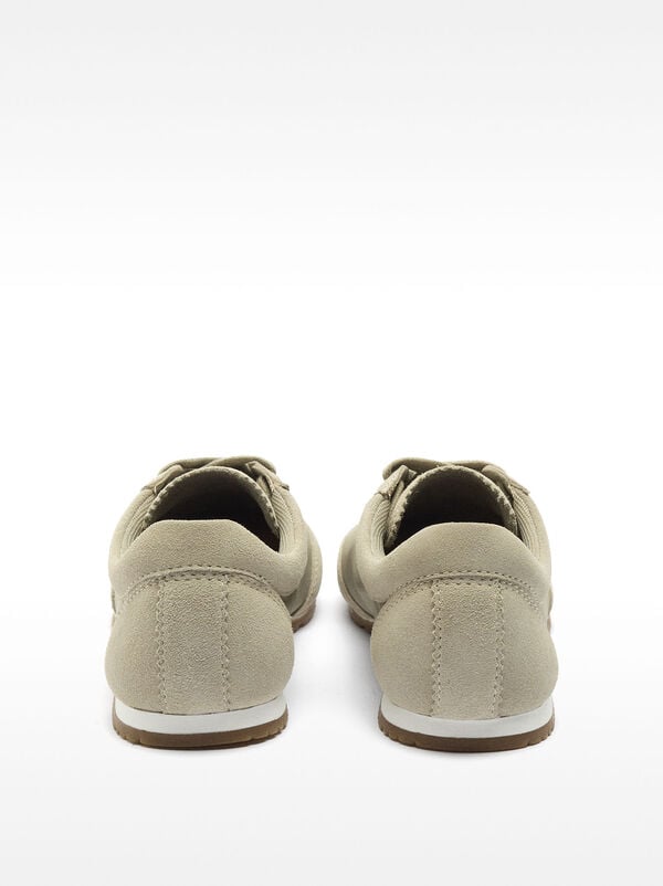 Combined leather sneakers