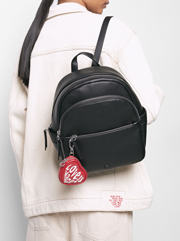 Backpack With Heart Pendant, , hi-res