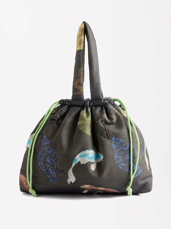 Printed Nylon tote bag