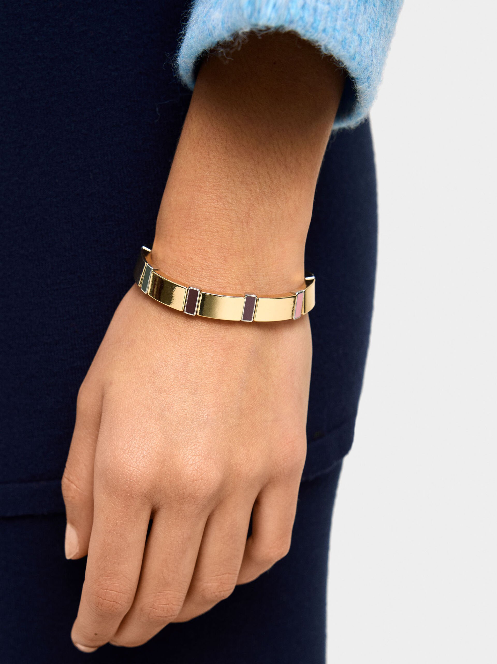 Elastic bracelet with enamel image number 1.0