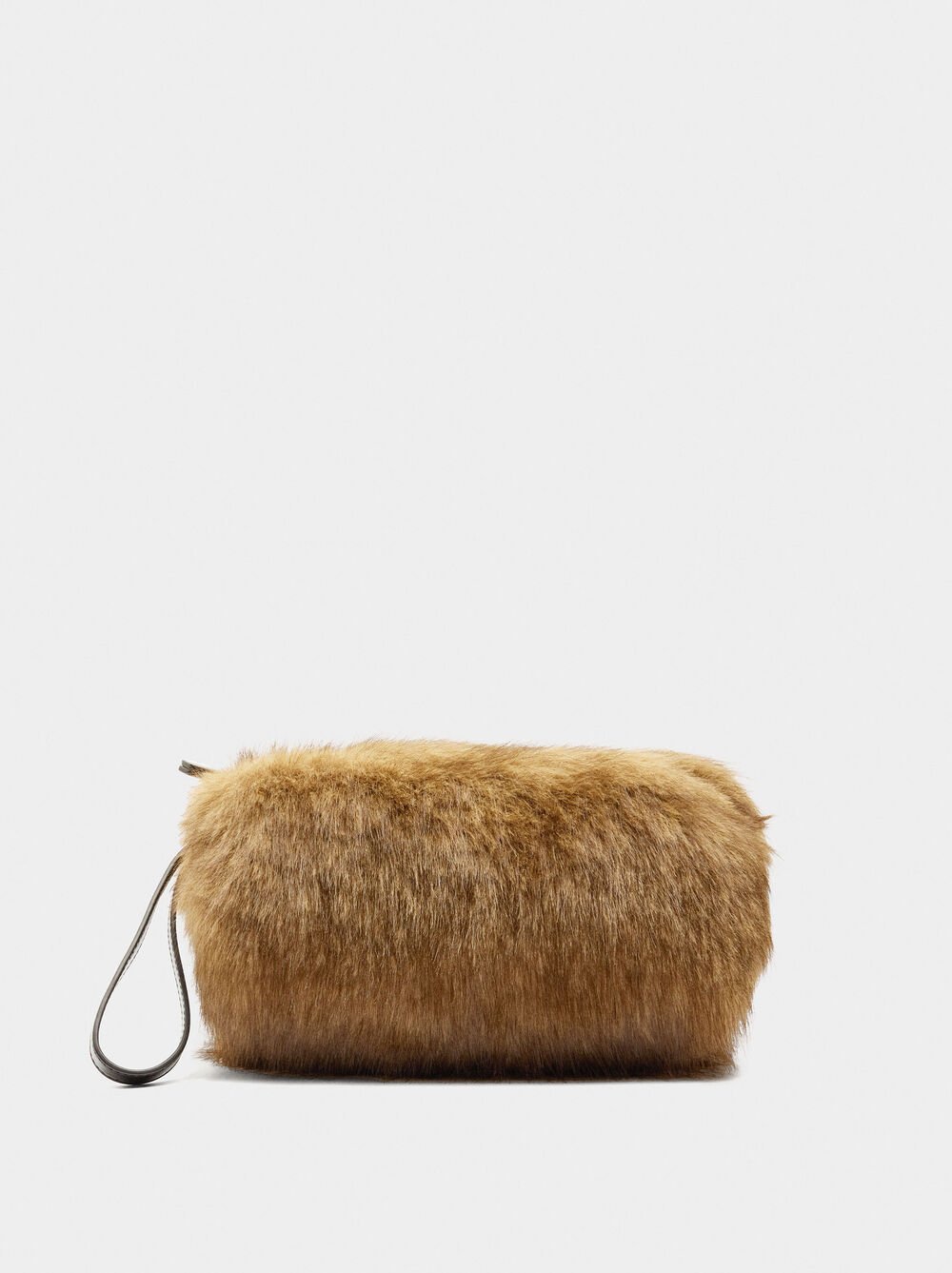 Handbag with fur effect