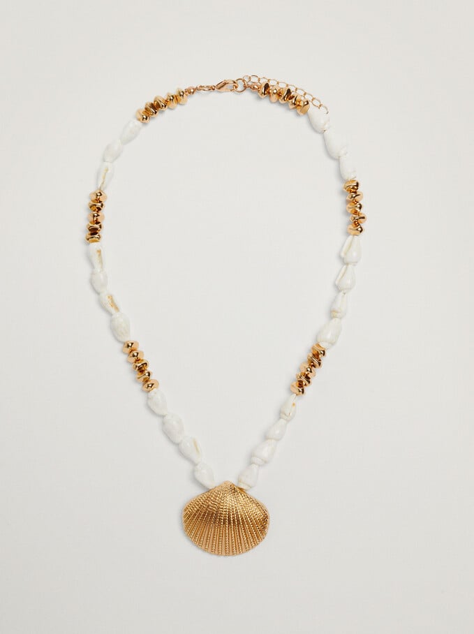 Necklace With Shell, Golden, hi-res