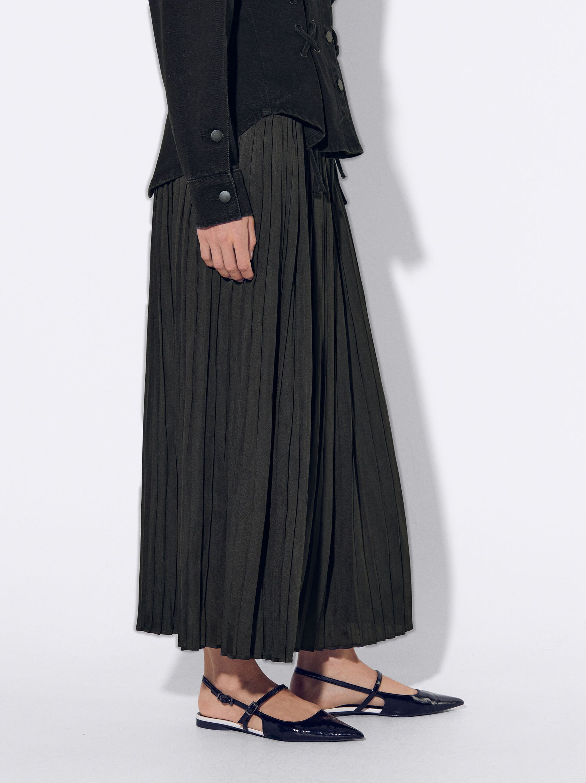 Long Pleated Skirt image number 2.0