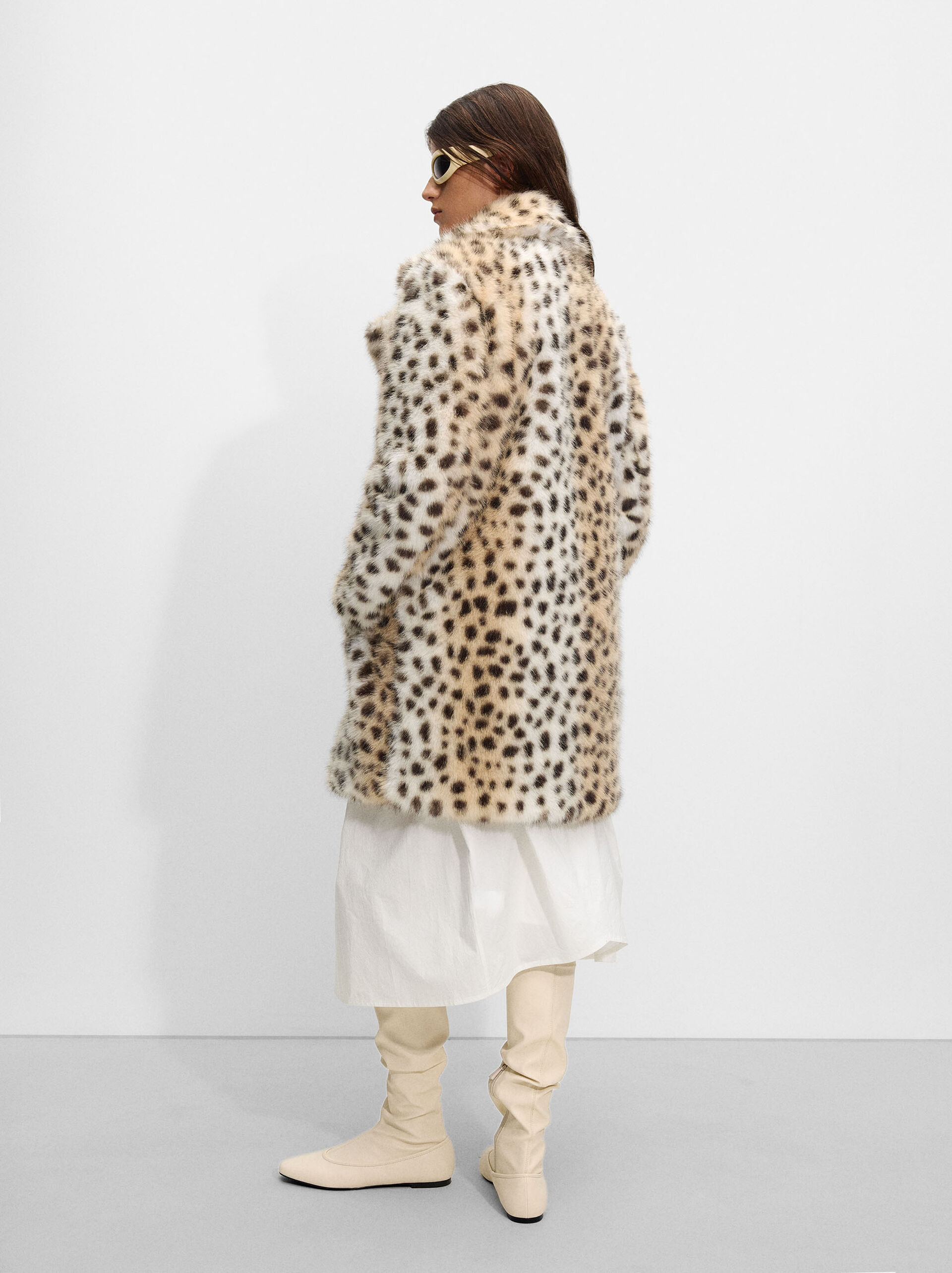 Animal print faux fur coat image number 2.0