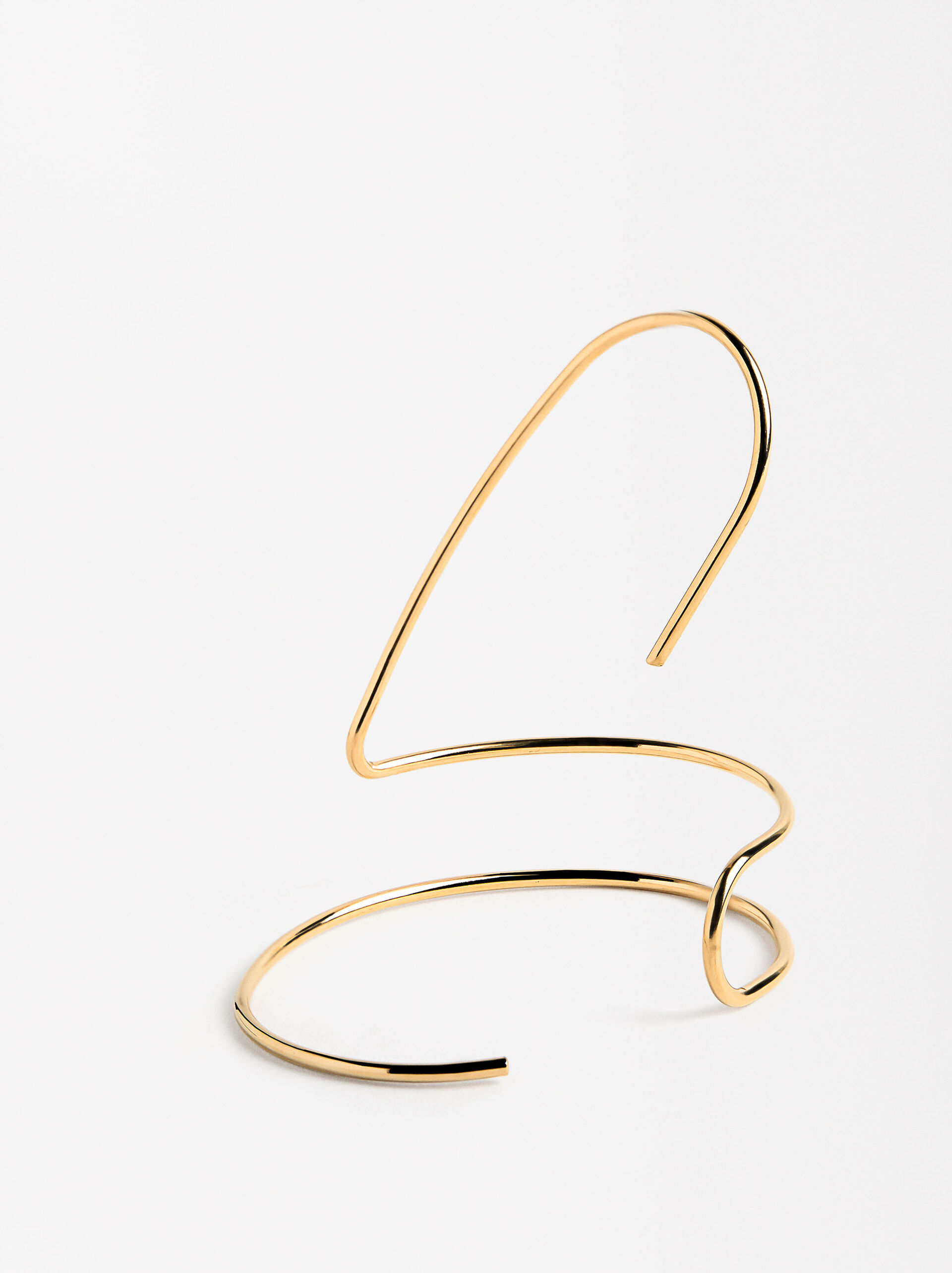 Bracelet ouvert abstrait - acier inoxydable image number 2.0