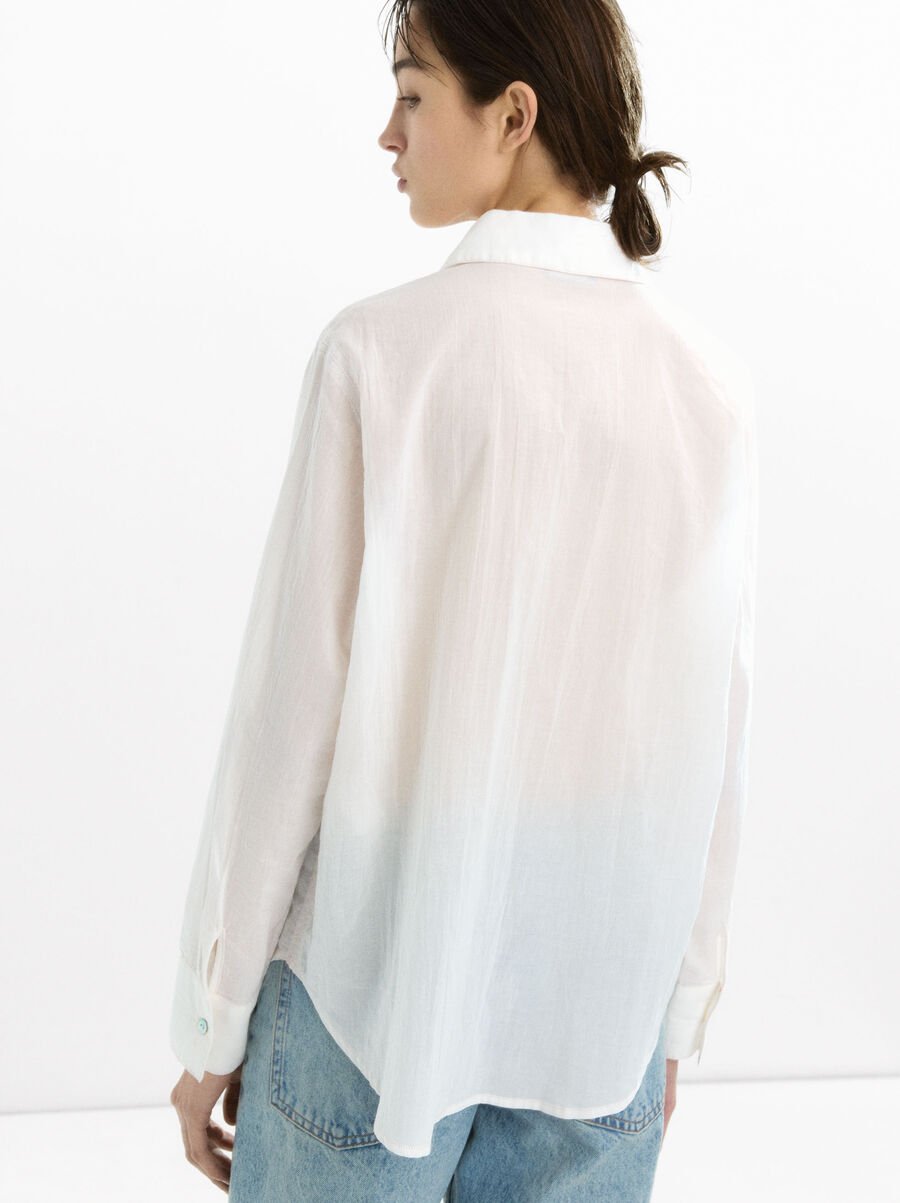Semi-transparent 100% cotton shirt