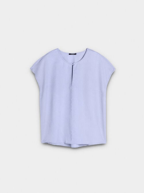 Blouse with topstitching 100% lyocell