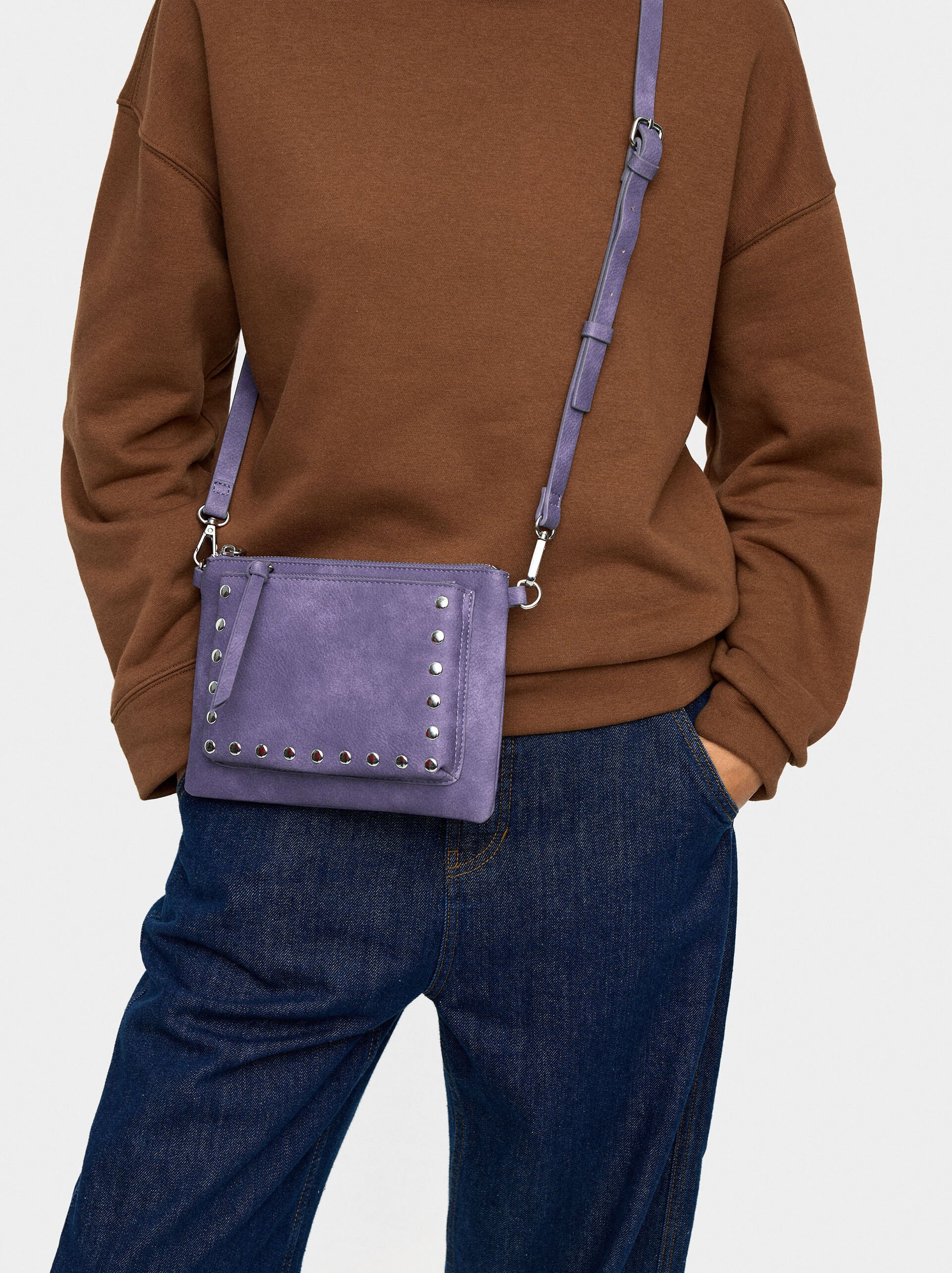 Crossbody bag with studs image number 1.0