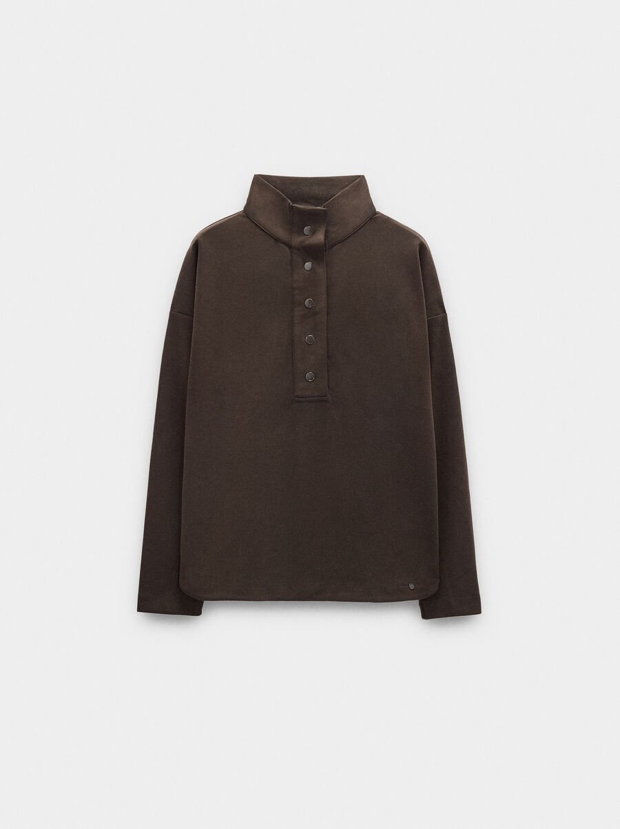 Sudadera con botones tacto suave