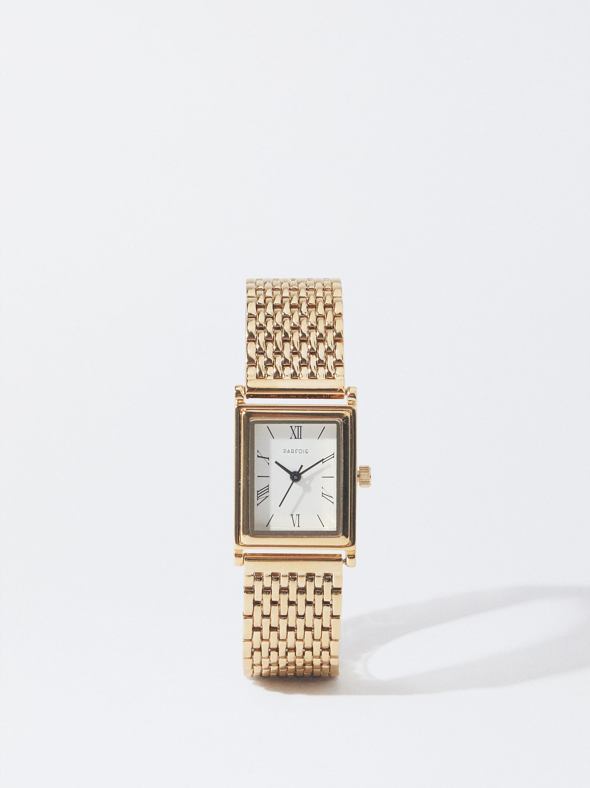 Watch With Metallic Mesh Strap image number 1.0
