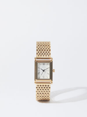 Watch With Metallic Mesh Strap image number 1.0