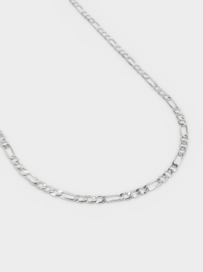Short Silver Chain Necklace, Silver, hi-res