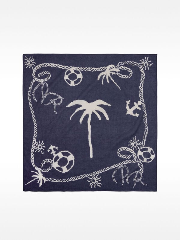 Square printed scarf 100% cotton