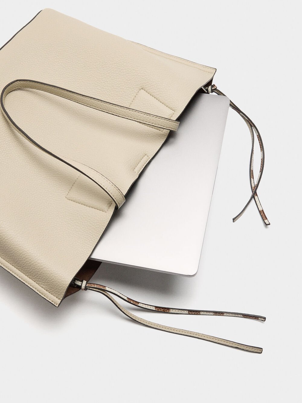 Leather-effect shopper bag