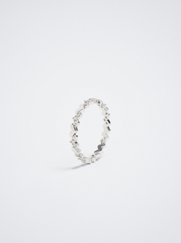 Ring With Zircons, Silver, hi-res