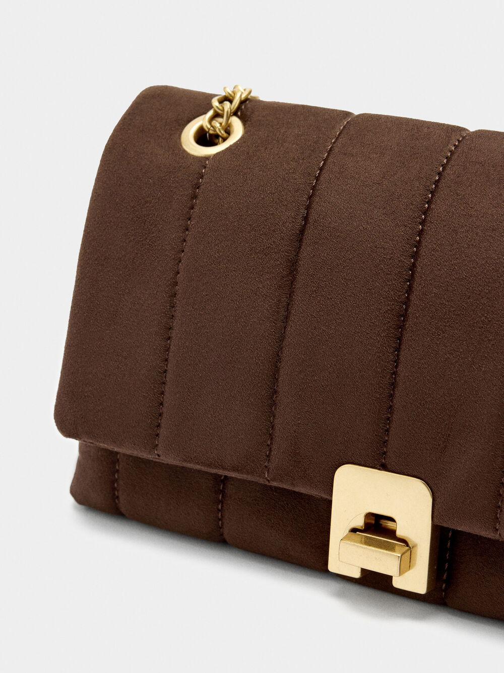 Leather-effect shoulder bag with flap