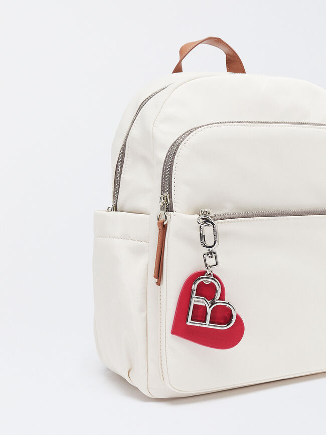 Nylon Backpack With Heart Pendant image number 1.0