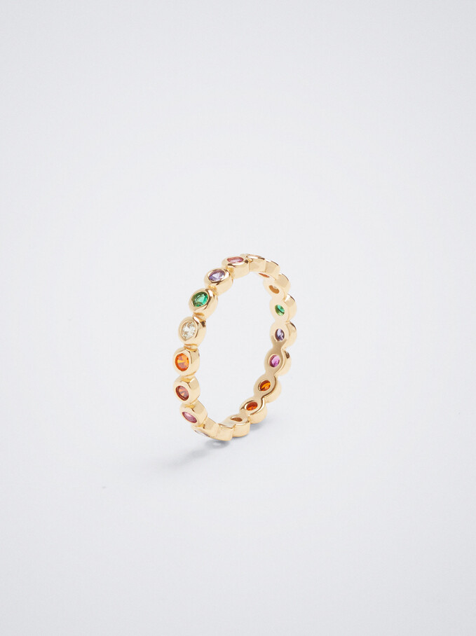 925 Silver Ring With Zirconia, Multicolor, hi-res