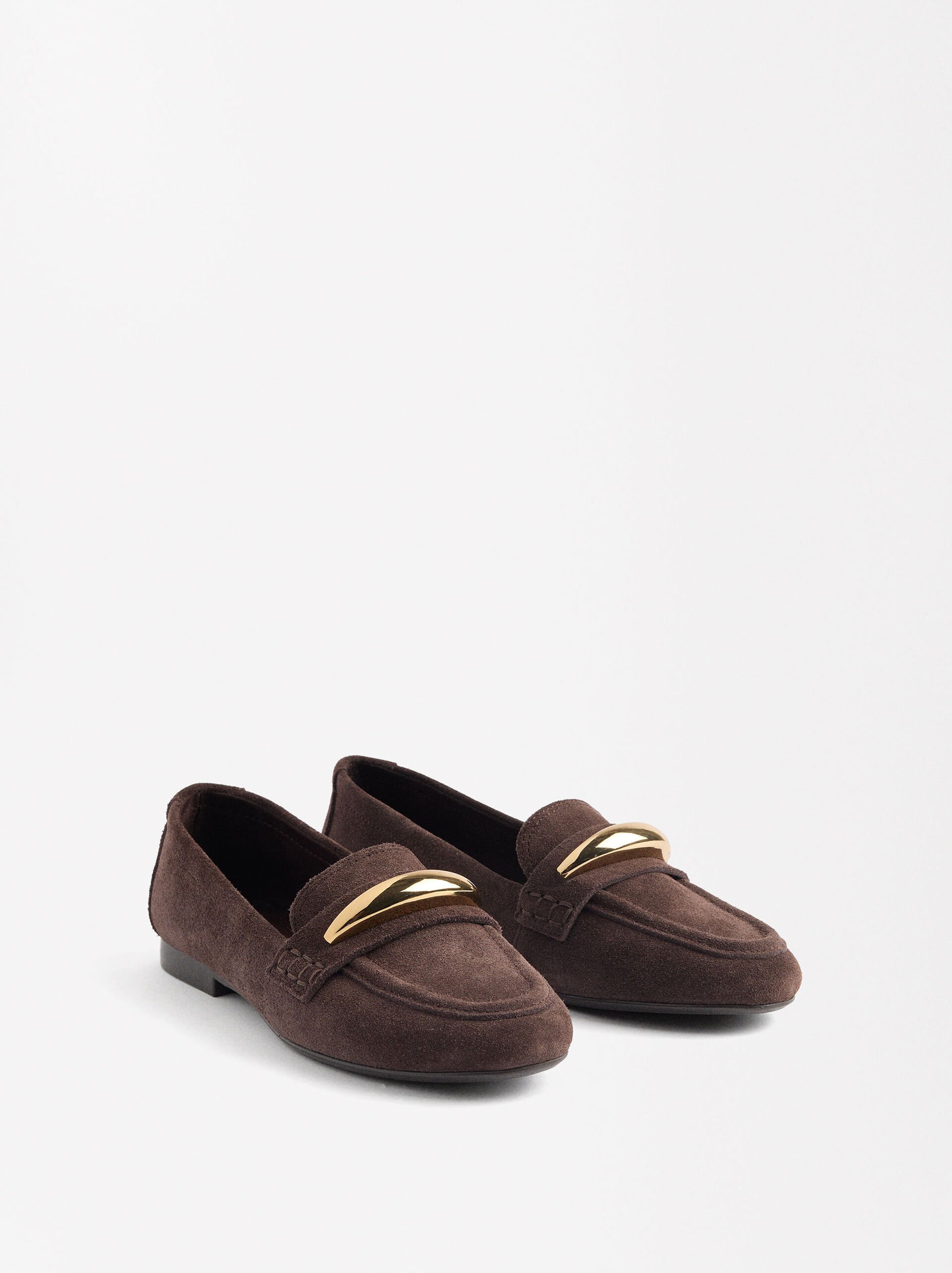 Mocassins en cuir avec détail métallique image number 4.0
