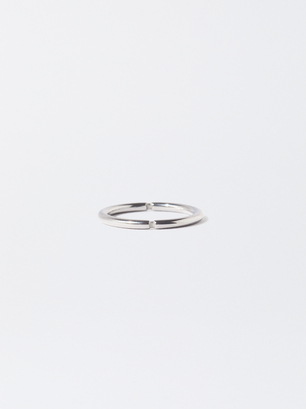 Silver Stainless Steel Ring, , hi-res