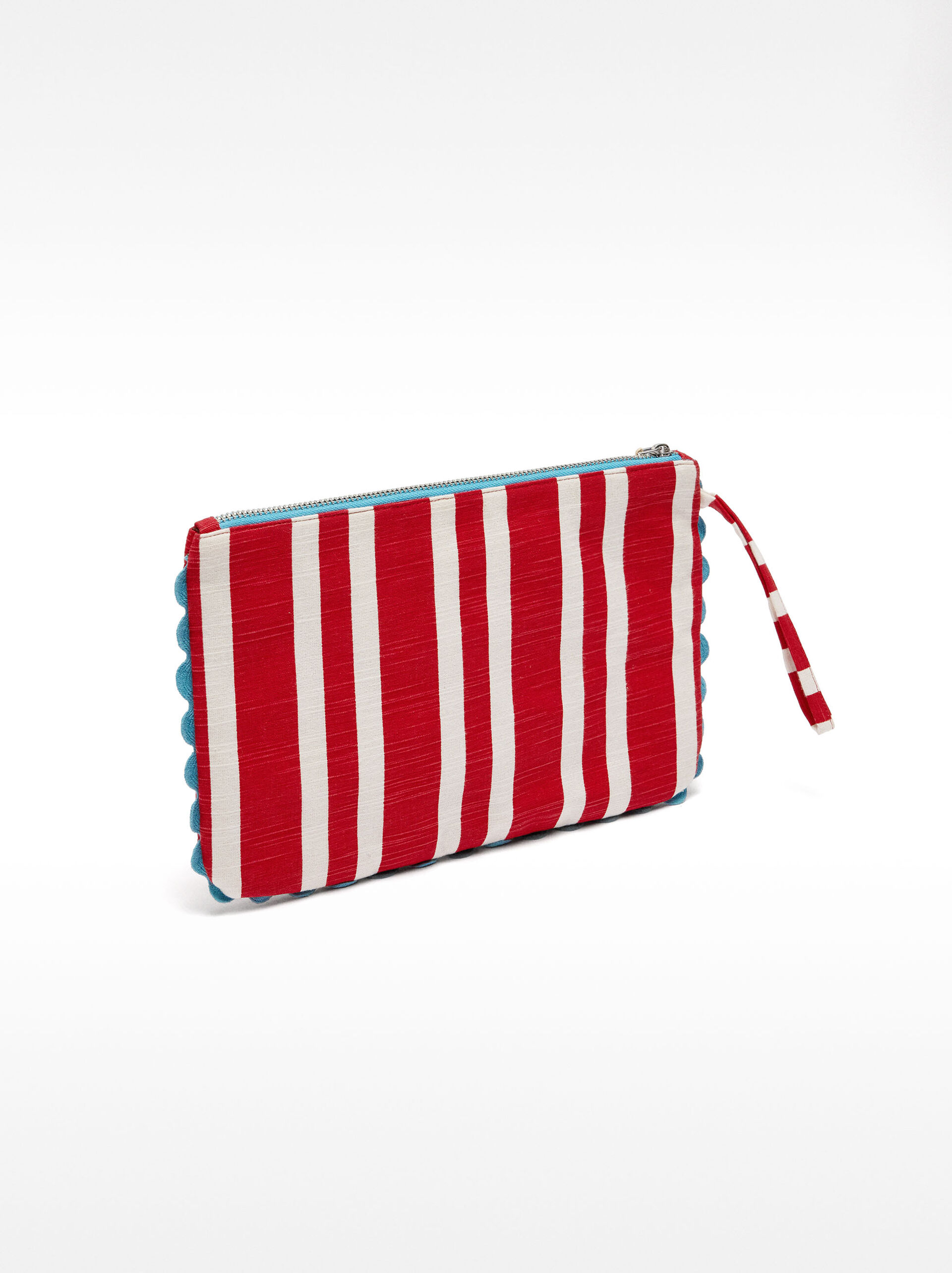 Borsa a mano busta a righe image number 3.0