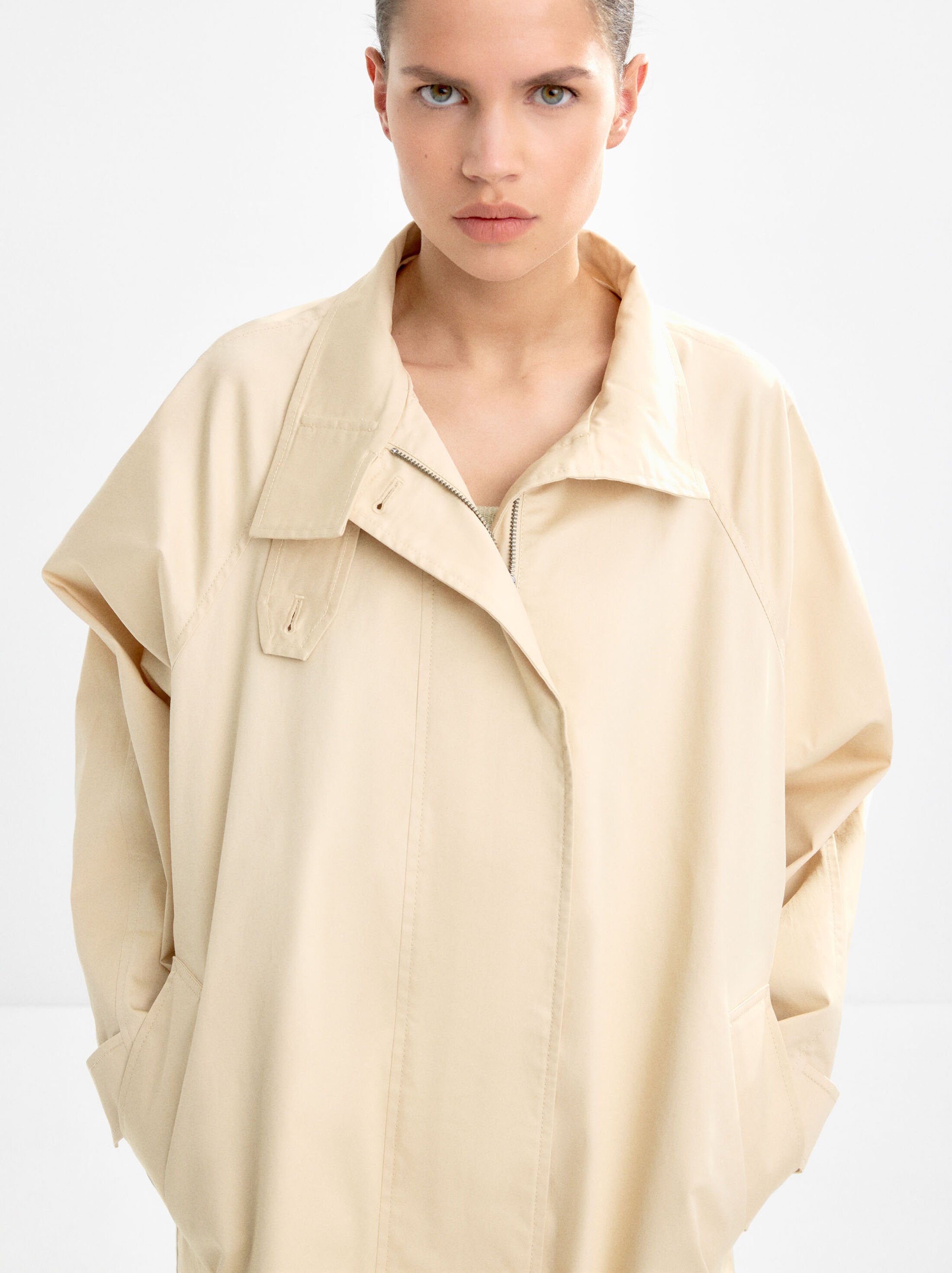 High-neck cotton coat image number 5.0