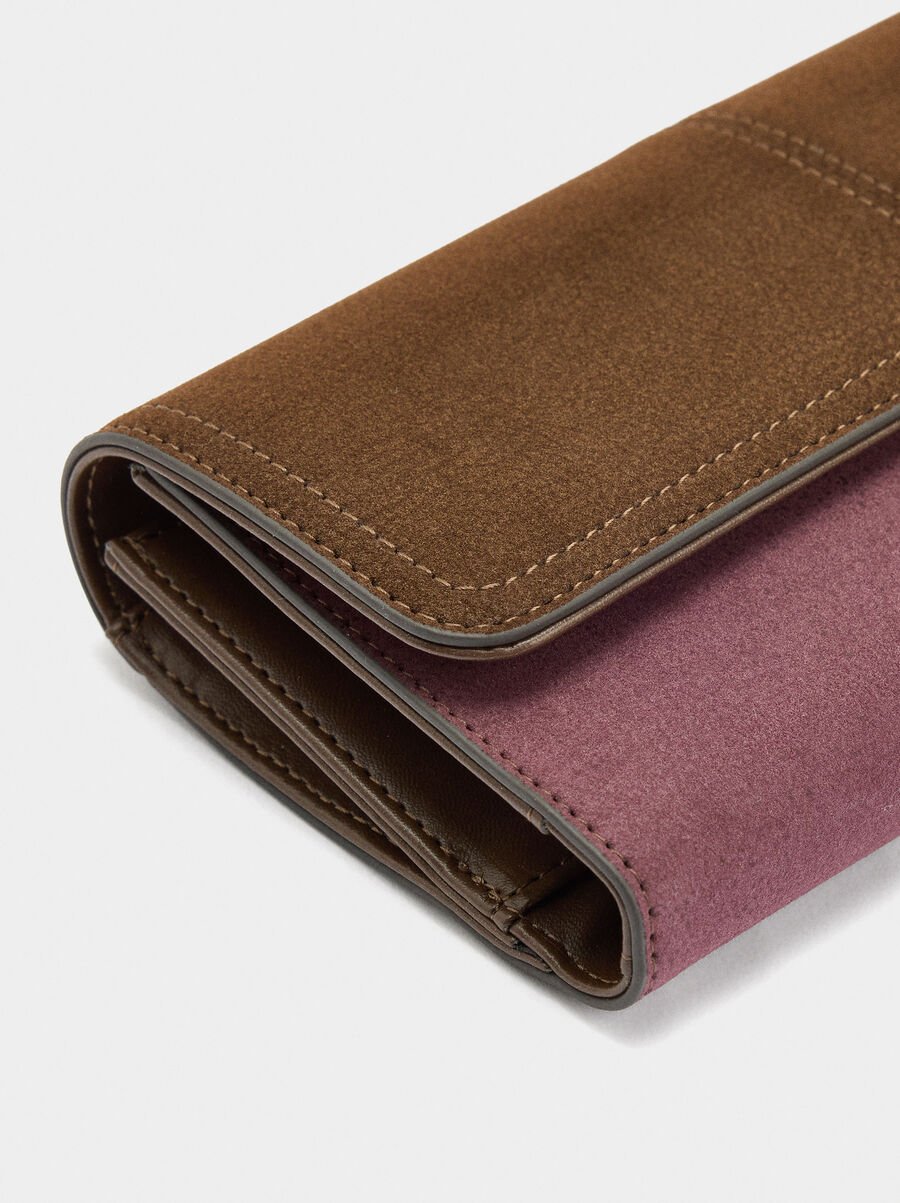 Leather-effect wallet with flap