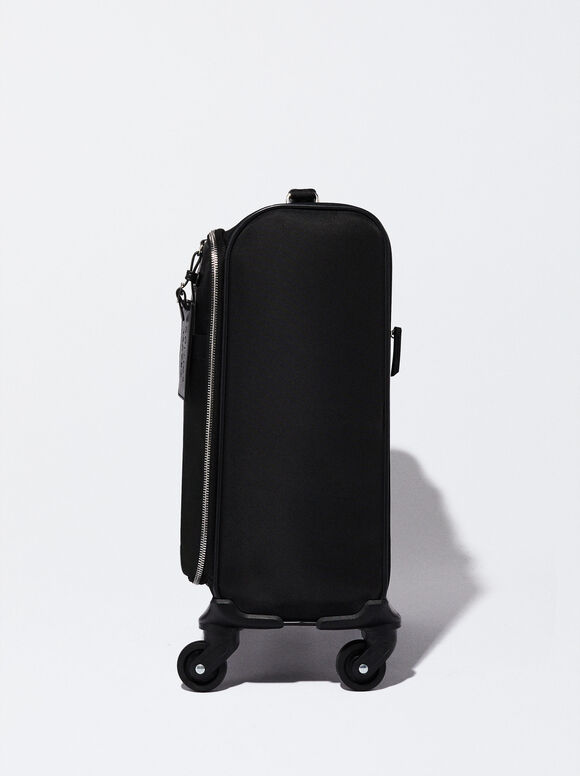 Nylon Suitcase, Black, hi-res