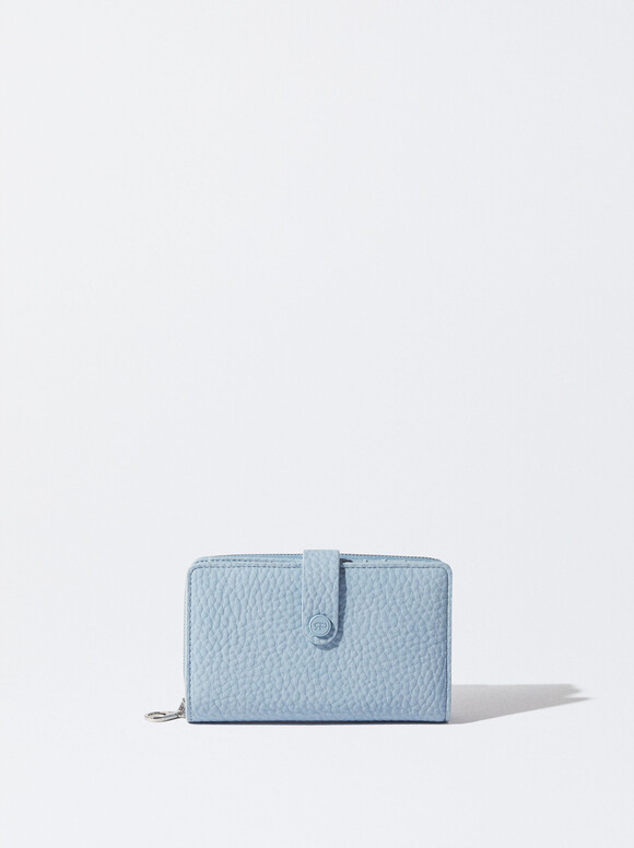 Coin Purse With Zip Fastening, Blue, hi-res