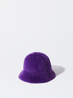 Bucket Hat Mit Pelz, Violett, hi-res