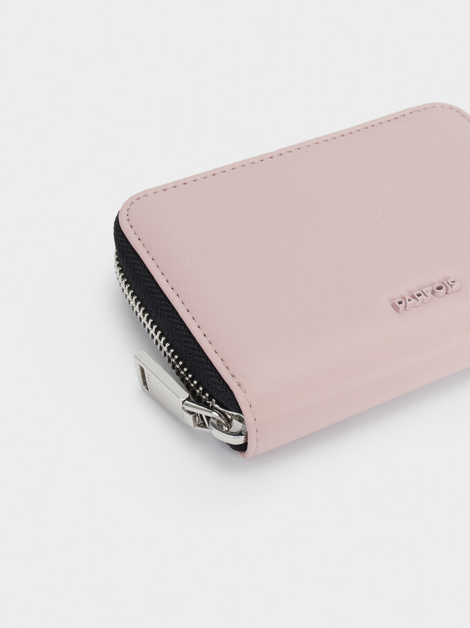 Compact Nylon Wallet, Pink, hi-res