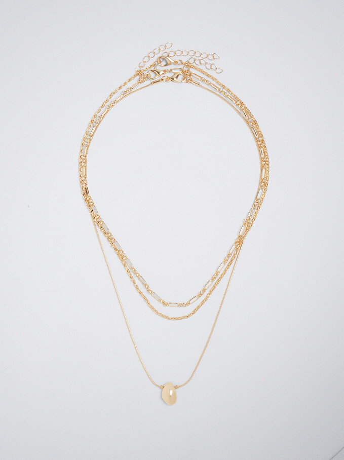 Conjunto De Collares Dorados, Dorado, hi-res